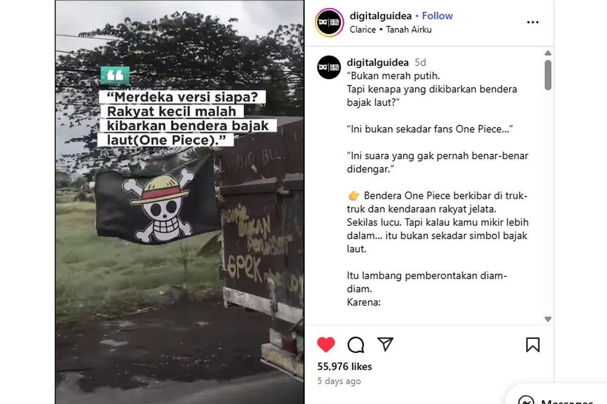 Viral! Sopir Truk di Indonesia Pasang Bendera One Piece, Netizen Heboh