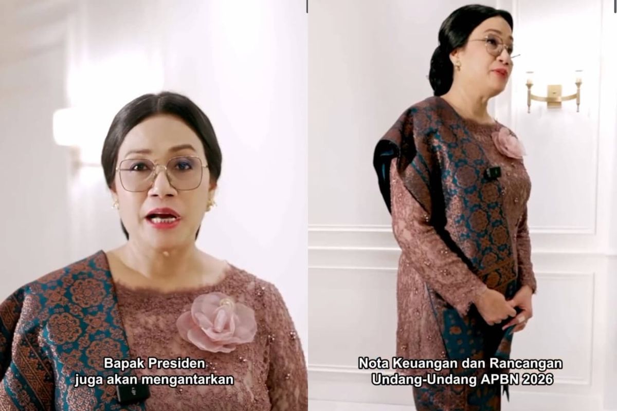Sri Mulyani Memukau dengan Kebaya Ungu di Sidang Tahunan MPR 2025