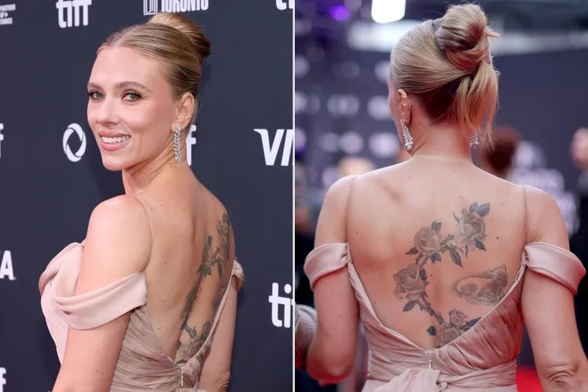 Scarlett Johansson Tampilkan Tato Misterius di Punggung saat Red Carpet TIFF 2024